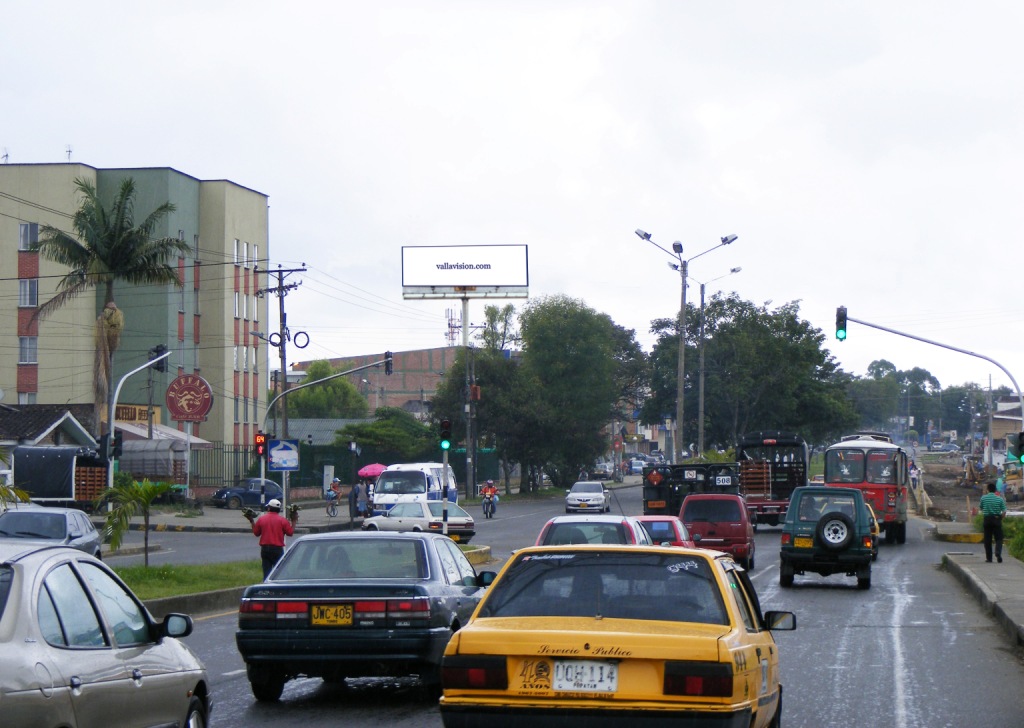 Outdoor advertising billboard in Colombia